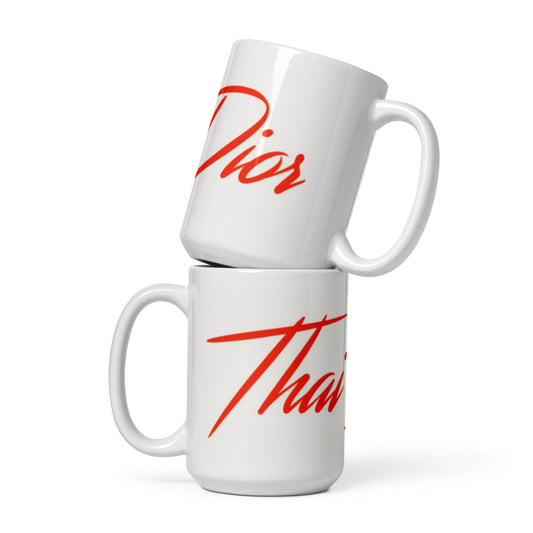 White glossy mug